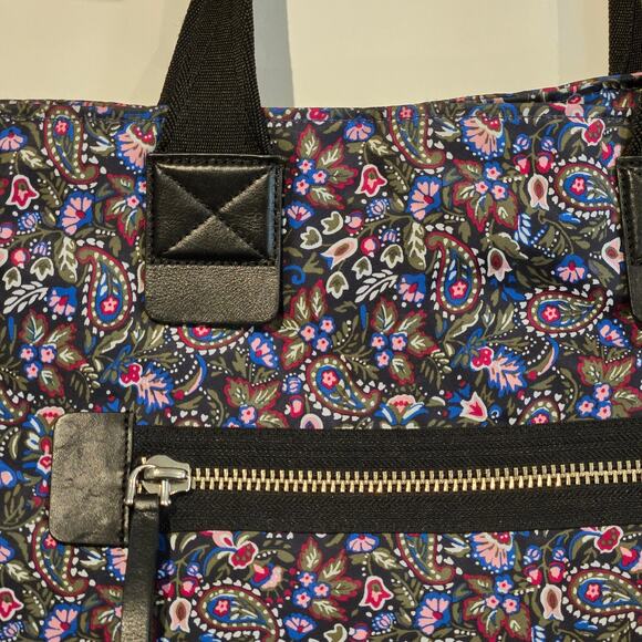 Marc Jacobs Garden Paisley Snap Top Lightweight Nylon Tote Bag Black Trim - Picture 10 of 10